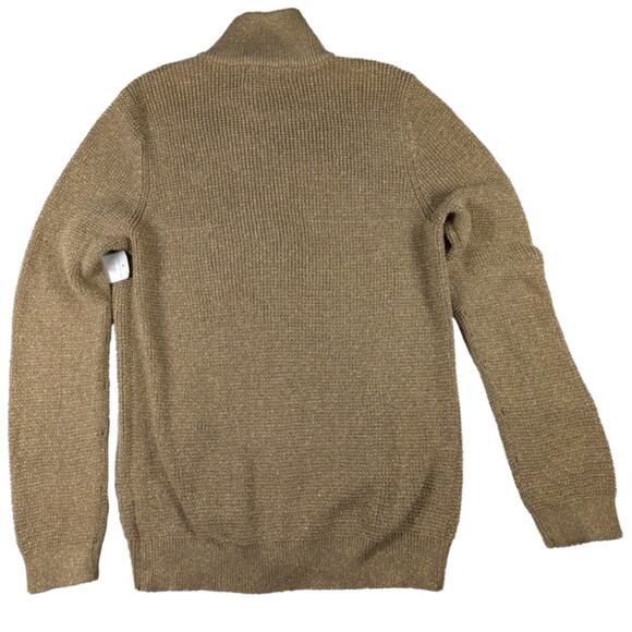 Lauren Ralph Lauren Active Gold Metallic Full Zip Mock Neck Sweater Size XL NWT - Picture 2 of 7